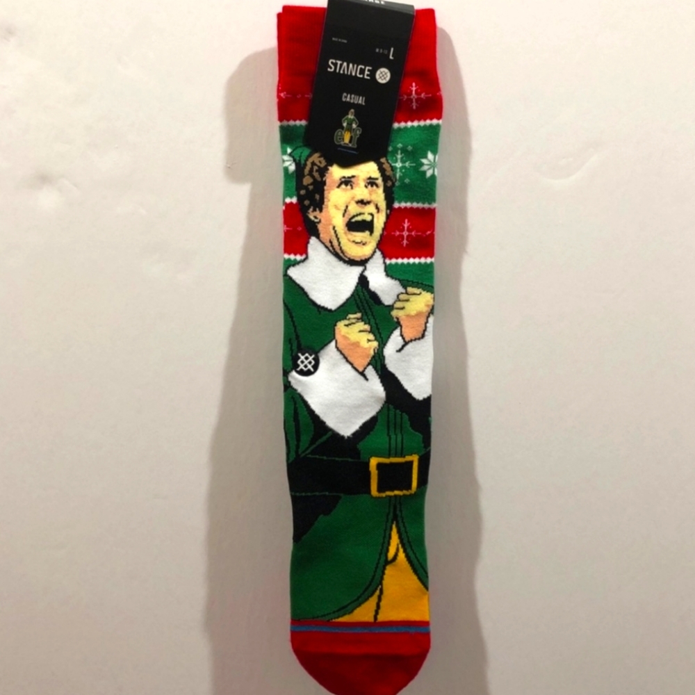 NWT Men's Elf Cold Outside Crew Socks - Picture 2 of 8
